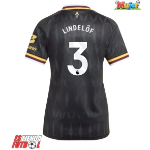 Aston Villa Victor Lindelof #3 Segunda Equipación Mujer 2026-27 Manga Corta